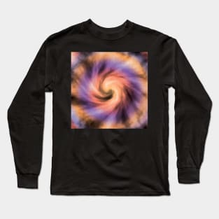 Peachy, pink, purple, and black tie dye effect Long Sleeve T-Shirt